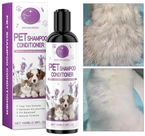 Hundeshampoo und Spülung für Haustiere, Lavendel-Shampoo, empfindliche Haut, desodorierend, Haustierbedarf und glatter Haarduft, Duschgel, sanfte Reinigung für Haustiere