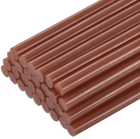 sourcing map 30pcs Full Size Hot Glue Gun Sticks 7mm x 200mm High Sticky Small Hot Glue Sticks for Glue Gun, Brown
