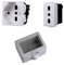 Cassetta Elettrica IP55, Completa Di Frutti Compatibile Con Bticino Matix, 3 Moduli Presa Schuko P40 + Presa Bipasso, Scatola Con Coperchio Da Muro Parete Esterno e Interno