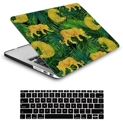 FFBOFFC Cover Compatibile con MacBook Air 11 pollici 2015 2014 2013 2012 2011 2010 Modello A1465 A1370, Plastica Protettiva Custodia Rigida Case & Tastiera Cover, Leopardo freddo