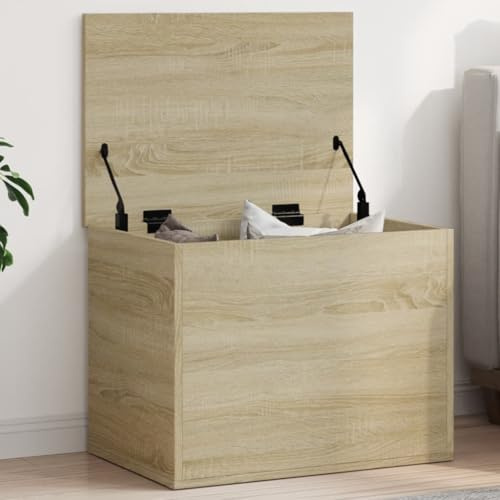 Iiaky Boîte de Rangement chêne Sonoma 60x42x46 cm Bois d'ingénierie,Boîte De Rangement De Jardin,Coffre De Stockage,Boîte De Stockage