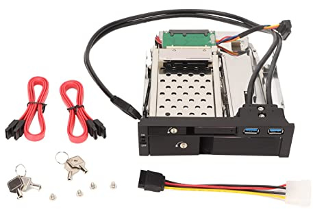 Dpofirs 3,5-Zoll- und 2,5-Zoll-SATA-Festplatten-Hot-Swap-Wechselrahmen |Ablage aus Aluminiumlegierung für 5,25-Zoll-Schacht, USB 3.0 und 6 Gbit/s Geschwindigkeit, Tastensperre und