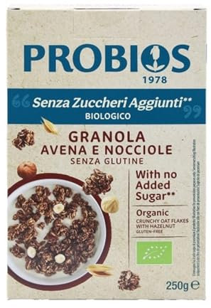 Granola di Avena e Nocciole Senza Zucchero. Formato da 375g.