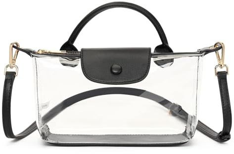 FALAN MULE Transparente Umhängetasche Damen, PVC Durchsichtige Tasche mit Verstellbarem Riemen Wasserdichte Durchsichtige Umhängetasche für Konzerte, Sportveranstaltungen, Shopping, Reisen