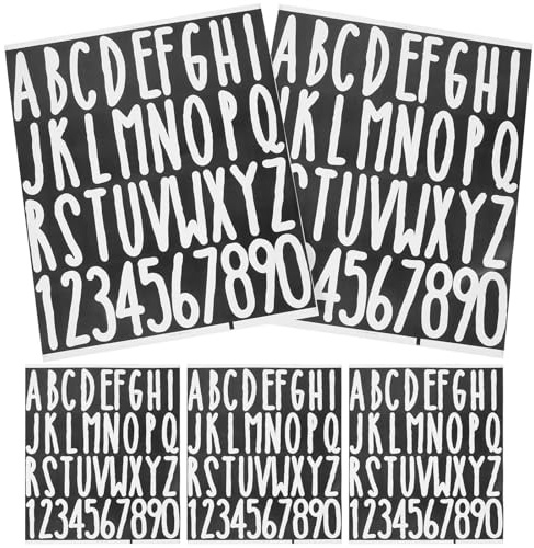 PACKOVE 5 Sheets White Pvc Letters Stickers for Mailboxes and Address Numbers, Self-adhesive Design, Easy to Remove, Waterproof Vinyl Labels for Outdoor Mailbox Signs