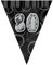 Unique Party 90808 - 9ft Foil Glitz Black 80th Birthday Bunting Flags
