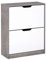 HOMCOM Schuhschrank Schuhregal Schuhbank mit 2 Kippschubladen Einfaches Design E1 Spanplatte Grau+Weiß 62,5 x 26 x 81 cm