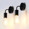 TYhogar 2er Wandleuchte Innen E27 Industrial Wandlampe Vintage Schwarz Wand Lampe Metall Retro Wandleuchte für Wohnzimmer Schlafzimmer Flur Treppenhaus (Ohne Glühbirne)