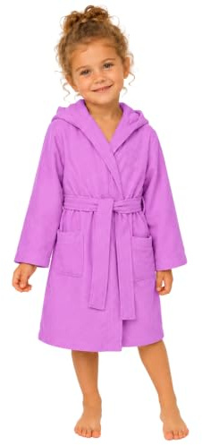 Dorian Home - Accappatoio Bambino Bambina in Microfibra Anallergico, Morbido, Leggero Salvaspazio Assorbente, Rapida Asciugatura con Cappuccio, Tasche, Cintura a Passanti e Gancio, Lavabile (no Stiro)