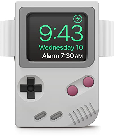elago W5 Stand Compatibile con Apple Watch Serie 10/9/8/7/6/5/4/3/2/1/Ultra 2/Ultra/SE 2/SE (49mm 46mm 45mm 44mm 42mm 41mm 40mm 38mm), Compatibile con Modalità Supporto Notturno (Grigio Chiaro)