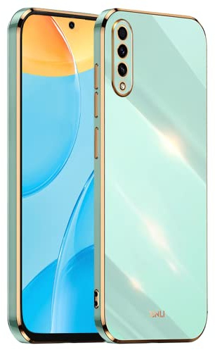 HONLEN Custodia per Samsung Galaxy A7 2018 (6 Inches), Cover Morbida in Silicone TPU, Design del Telaio Galvanico - Verde