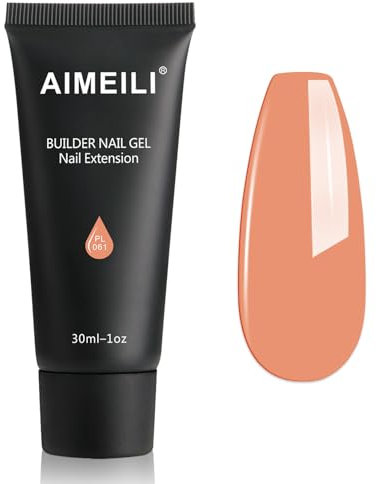 AIMEILI Nail Extension Gel 30ml Builder Acrylic Nail Extension Nagelverlängerung Gel Nail Enhancement Gel Helles Orange 061