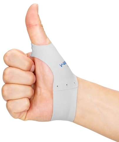 Willcom Kurzversion Elastische Daumen Handgelenkschiene Kompression Shülse - 2 Stücke Weiches Gewebe Handschuh Auskleidung für Leichte Arthritis Schmerzlinderung Protektor für Damen Herren (M)
