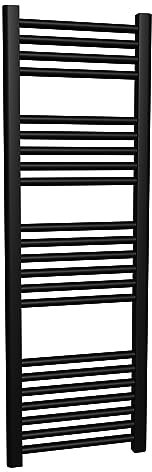 Straight Black Heated Towel Ladder Rail Bathroom Radiator 400mm (w) x 1200mm (h) - 1964 BTUs