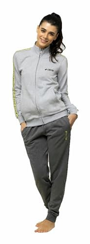 Lotto Tuta Donna in Felpa GARZATA - Tuta Donna Invernale con Zip Intera - Tuta Donna Completa - TUTA DONNA COTONE FELPATO (6058 GRIGIO, S)