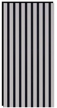 Leiste24 Akustikpaneel - Lamellenverkleidung - Wandverkleidung - 800 x 400 mm - Akustikfilz Schwarz - Lamellendekor Sandgrau