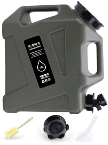 ARVALOLET Jarra de almacenamiento de agua de 12 litros con grifo – Bidón de agua portátil para camping y exterior