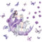 SUPERDANT Lila Mädchen Wanddekor Mädchen Auf Dem Mond Wandsticker Mit Schmetterlingen Wolf Wandtattoo DIY Kunststoff Für Mädchenzimmer Kleinkindzimmer Tanzstudio Dekor