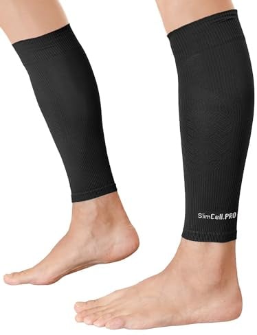 SLIMCELL PRO Pantorrillas Compresion Hombre Y Mujer Unisex ANTI UV - Pantorrillera De Compresion Piernas, Compresivos Gemelos, Medias De Compresion Hombre, Pantorrilleras Running - Made In Italy
