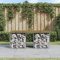 KLYEON Gartenbank aus Gabionen 103x44x42 cm Kiefernholz Imprägniert,Kompakte Gartenbank aus wetterfestem Kiefernholz mit Metallgestell im Gabionenstil Terrassen Sitzmöbel
