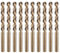 sourcing map 10pcs M35 Cobalt Twist Drill Bit Set 8mm Dia High-Speed Steel Metric Drill Bits 119mm Overall Length for Drilling Cutting Through Hard Metals Stainless Steel