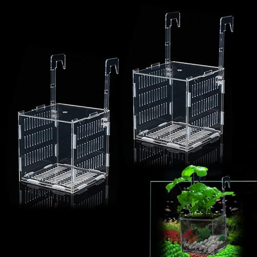 Support Plante Aquarium, Pot Plante Aquarium Support Plante Aquarium Aquaponie, Pot Aquarium pour Plantes Aquatiques Suspensions de Plantes Aquarium Décoration, 2 Pièces