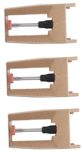 BESTonZON 3 Pz Puntina Del Giradischi Vintage Puntine Del Giradischi Puntina Del Giradischi in Vinile Sostituzione Puntina Giradischi Vintage Registrare Parti Alluminio Golden