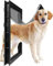 TUPOSTAR Hundeklappe Aus PVC-Kunststoff Für Große Und Sehr Große Hunde Magnetische Position Große Hundeklappe Mit Antikollisionsbarriere,Schwarz,24X5X37CM