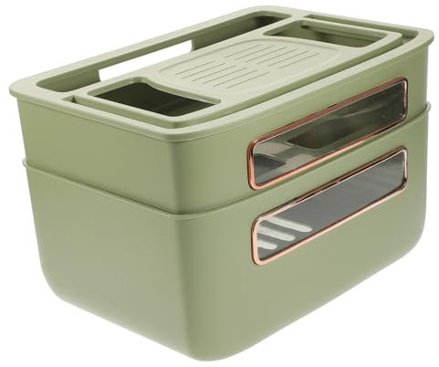 Hemobllo Router Kabelmanagement Box Doppelschichtige Aufbewahrungslösung Für WLAN-Router Praktische Kabelorganizer-Box Für Home Office Und Wohnräume