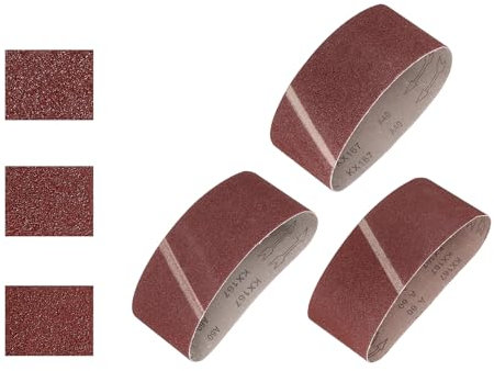 sourcing map 100mm x 610mm Sanding Belts, 30 Pcs 40/60/80 Grits Aluminum Oxide Abrasive Belt Sander File Belt for Woodworking, Metal Polishing, Knife Sharpener