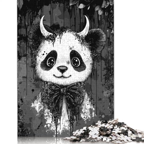 Panda Diabolic – Panda Goth – 1000-teiliges Puzzle für Erwachsene – Puzzle-Geschenke – Holzpuzzle – entspannende Puzzlespiele – Einfallsreichtum (75 x 50 cm)