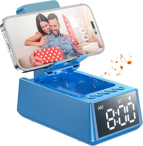 BBL Altavoz Bluetooth con Soporte para Móvil, Enceinte Bluetooth Avec Reloj | Regalos Originales para Hombre, Regalo Hombre Cumpleaños, Gadgets Tecnologicos, Regalos para Chicas y Chicos