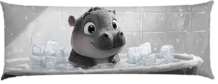 Seitenschläferkissen Bezug 150 x 50cm 1er Set Badewanne Hippo Seitenschläferkissen Samt Pillow Case Langes Schwangerschaftskissen, mit Reißverschluss Verbessern Sie Schlafqualität kopfkissenbezug c755