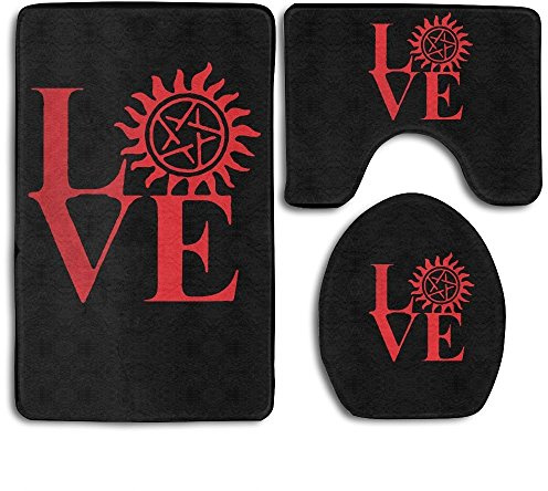 RedBeans Love Supernatural 3-teiliges Badezimmer-Set mit Teppich/Kontur/Deckelbezug – perfekte Kombination aus Luxus und Komfort