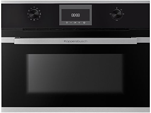 Küppersbusch CM6330.0S1 Einbau-Mikrowelle, Glas/Metall, Schwarz, Design-Kit Edelstahl vormontiert