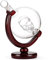 Whiskey Decanter Globe World Etched Globe Decanter Antique Ship Glasses Tongs Bar Funnel Stopper Liquor Dispenser Spirits Scotch Bourbon Vodka Rum Wine Tequila 850 ml (Skull Globe)