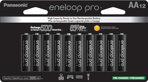 eneloop Panasonic BK-3HCCA12FA pro AA High Capacity Ni-MH Pre-Charged Rechargeable Batteries, 12-Battery Pack