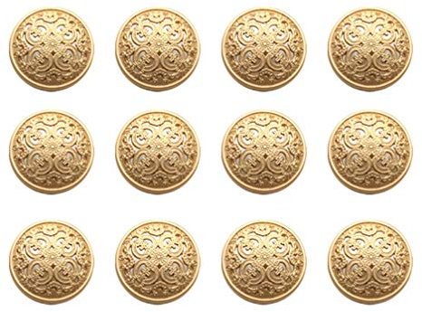 30 Stücke Vintage Antike Metall Blazer Knöpfe mit Schaft äntel Knöpfe Jacke Knöpfe Hemd Anzug Hose Knöpfe Runde Nähknöpfe für DIY Handwerk 18Mm (Golden)