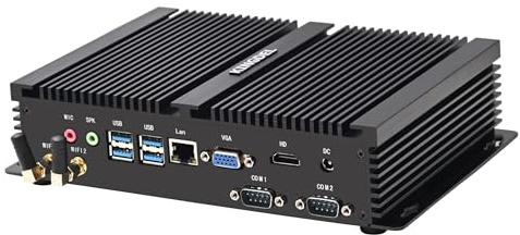 KINGDEL Desktop Computer, i7 8th Gen. CPU with 32GB RAM 1TB SSD, 4xUSB 3.0, HD Port, VGA, 2xCOM RS232, Fanless W-11 Pro