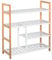 HOMCOM 4 Tier Shoe Racks Storage Stand Shelf Organizer Wood Frame 78 x 68 x 26 cm Hallway Furniture