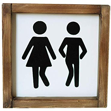Cartelli ispirati alla lavanda per il bagno con scritta in inglese Farmhouse Bath, con cornice in legno, unisex, per bagno, ospiti, 20 x 20 cm