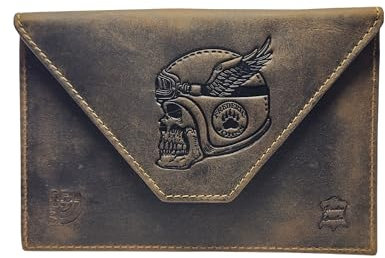 Frédéric Johns® - Porte Papier Voiture en Cuir - Format enveloppe - étui Carte Grise, permis, Carte d'identité, Cartes, très Complet, Cuir Souple pour Homme ou Femme (Marron)