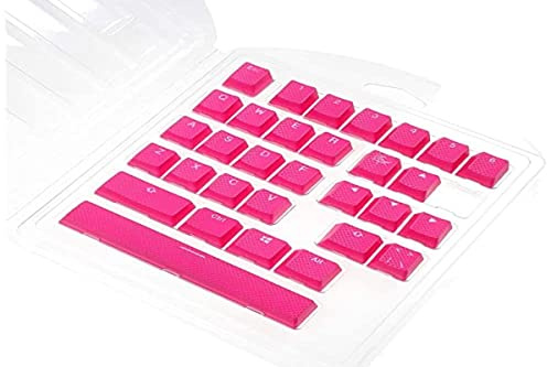 Ducky Compatible Rubber Keycap Set, 31 Tasten, Double-Shot, gummiert, für Backlight - pink