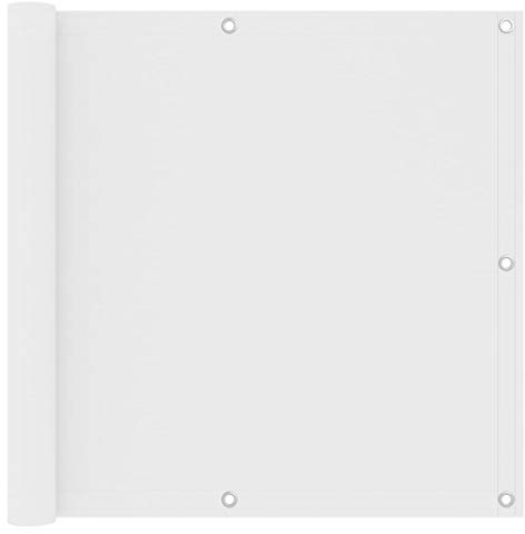 vidaXL Ecran de Balcon Brise-Vue Brise-Vent de Jardin Ecran de Protection Ecran d'Intimité Extérieur Imperméable Blanc 90x600 cm Tissu Oxford