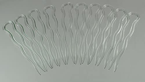 Einfache, schlichte Haarnadeln - 10 Stück (glasklar, 7 cm (10er Pack))