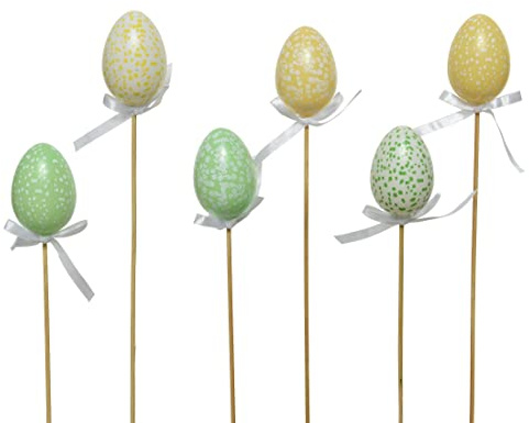Kaemingk fröhlich Bunte Kunststoff-Dekoeier als Blumenstecker Preis für Set a 6 Stück