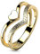 Paula & Fritz® Ring Damen Doppelring Herz Gold 316L Chirurgenstahl Größe 52 (16,6) 7,5-mm Breit Motivring Herren-Ring Partnerring Verlobung Ehering