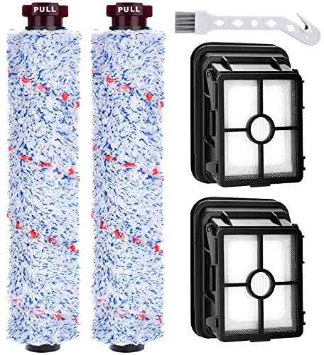 PIBONUS Zubehör für Bissell Crosswave 3-In-1 mit 2 Multiflächen-Bürstenrolle + 2 Ersatz Filter für Bissell CrossWave 1866 17132 2225N 2582N Nass-/Trockensauger