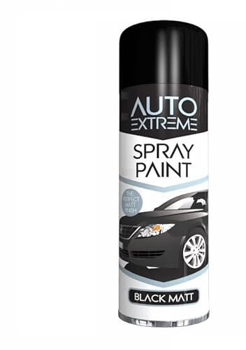 SuperGift.com 250ml All Purpose Aerosol Black Matt Spray Paint Quick Drying Spray, Fast Dry and Excellent Coverage for Car, Van, Wheel, Metal, Plastic and More by Diva Gift