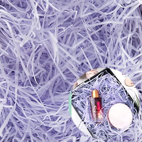 Füllmaterial Geschenk, Hillylolly Ostergras Papier, Geschreddertes Papier Füllmaterial 200g, Ostergras Dekogras, Füllmaterial Osterkorb, Geschreddertes Papier für Geschenkbox, Geschenkekorb (Veilchen)